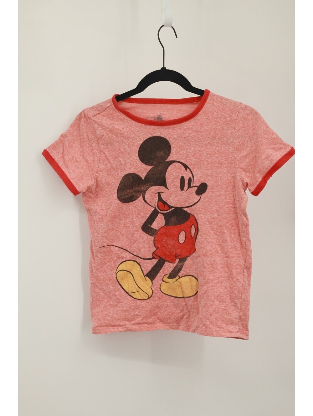 Mickey Mouse Graphic Classic Ringer T-Shirt Kids XL 14 Pink Short Sleeve
